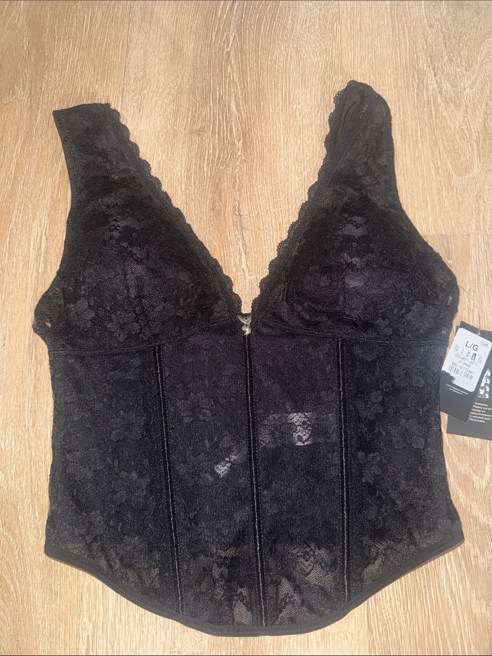 PLAYBOY Black Lace Corset Top - Picture 4 of 4